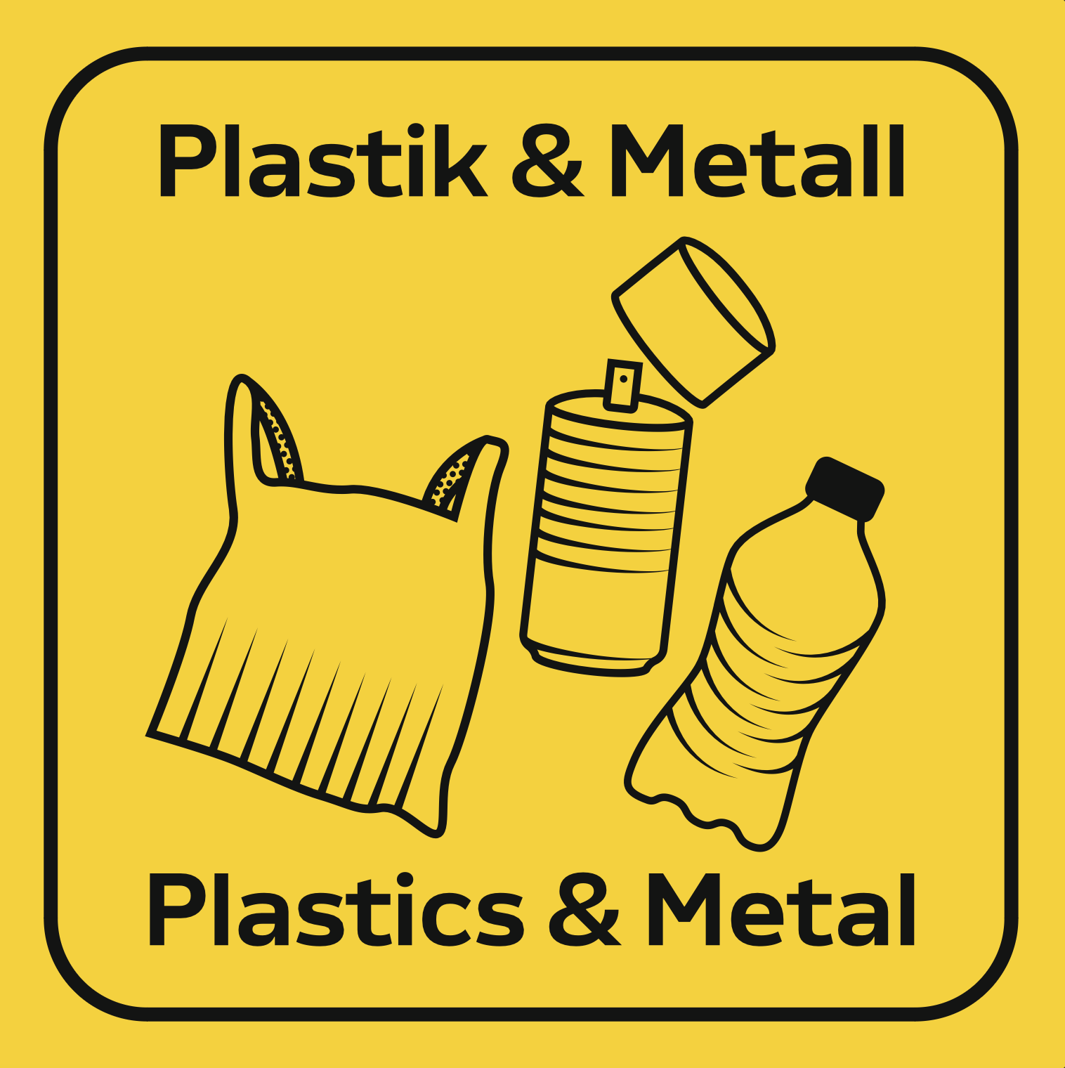 Piktogramm Plastik und Metall
